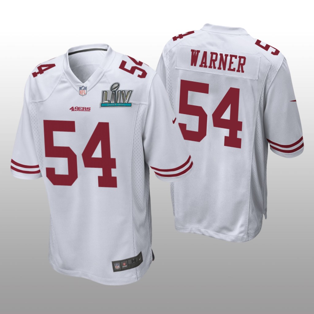 San Francisco 49ers Fred Warner White Game Jersey Super Bowl LIV - Men's