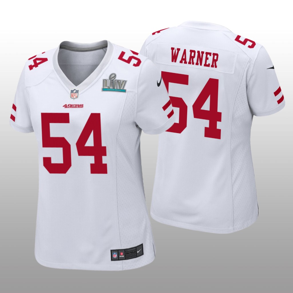 San Francisco 49ers Fred Warner White Game Jersey Super Bowl LIV - Women's