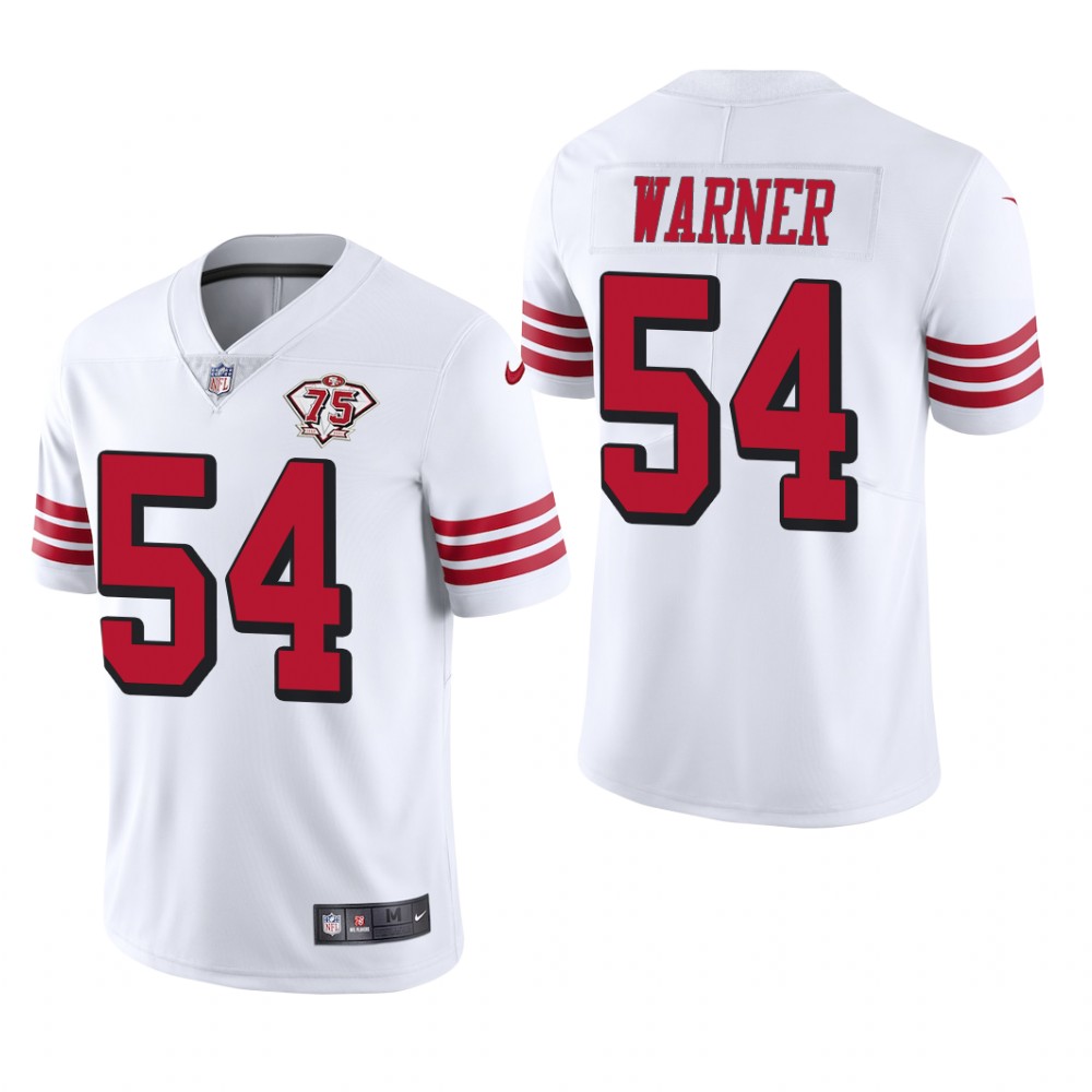 San Francisco 49ers Fred Warner White Throwback Limited Jersey 75th Anniversary - Men's