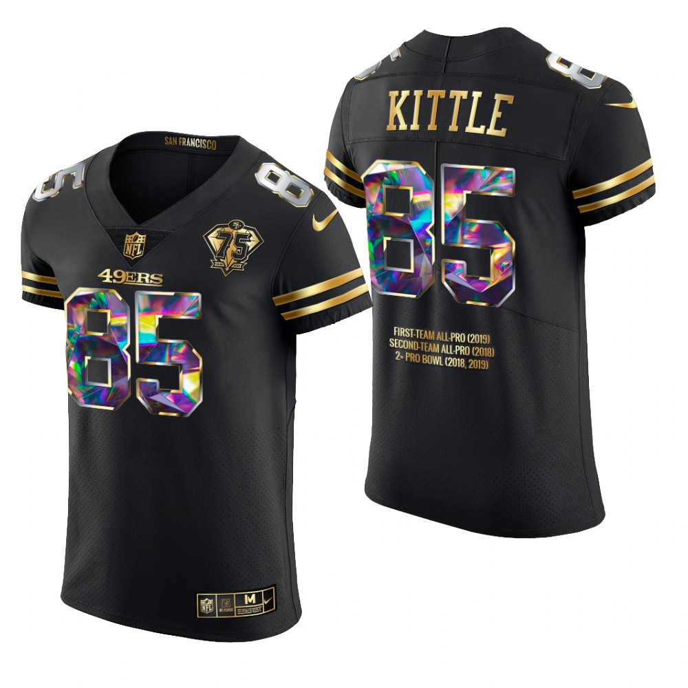 San Francisco 49ers George Kittle Black Jersey 2021 Career Highlights Men's