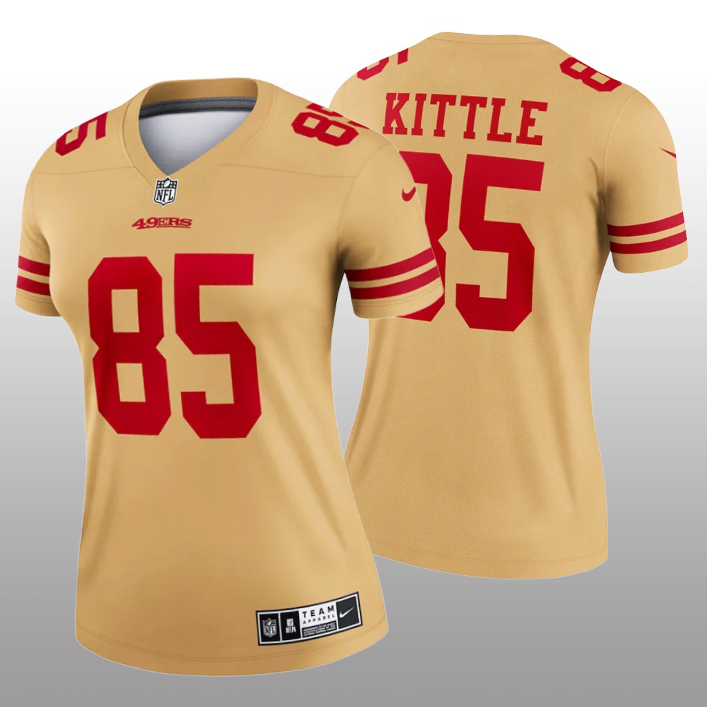 San Francisco 49ers George Kittle Gold Jersey Inverted Legend - Women's