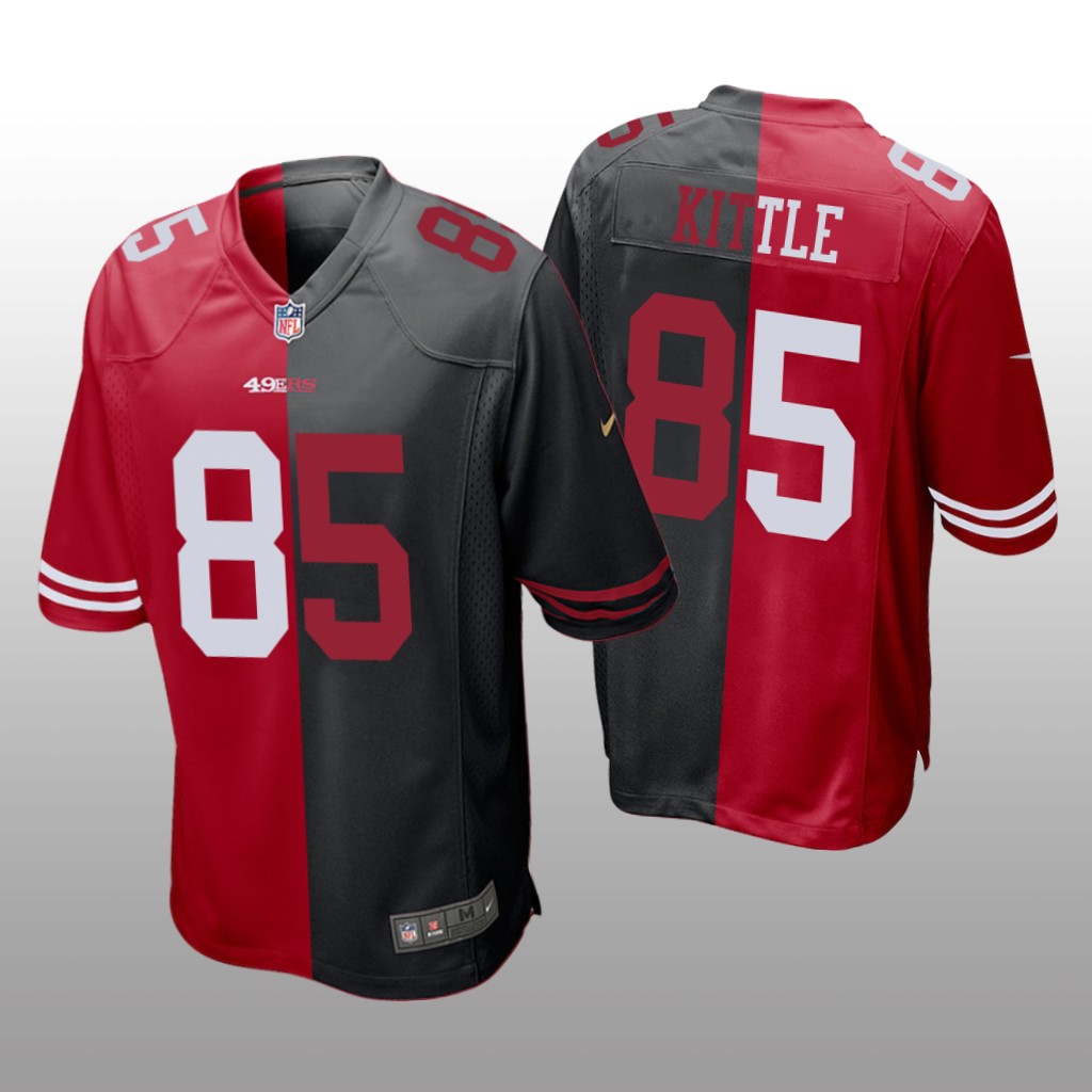 San Francisco 49ers George Kittle Red Black Two Tone Jersey Split - Men's