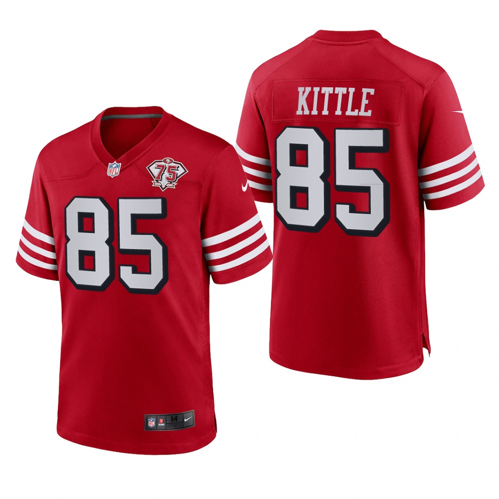 San Francisco 49ers George Kittle Scarlet Jersey 75th Anniversary - Men's