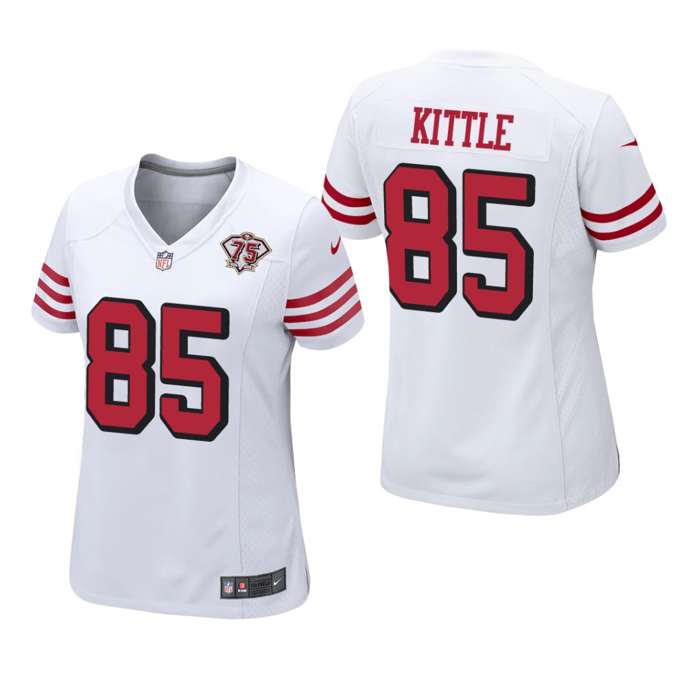 San Francisco 49ers George Kittle White Alternate Game Jersey 75th Anniversary - Women's