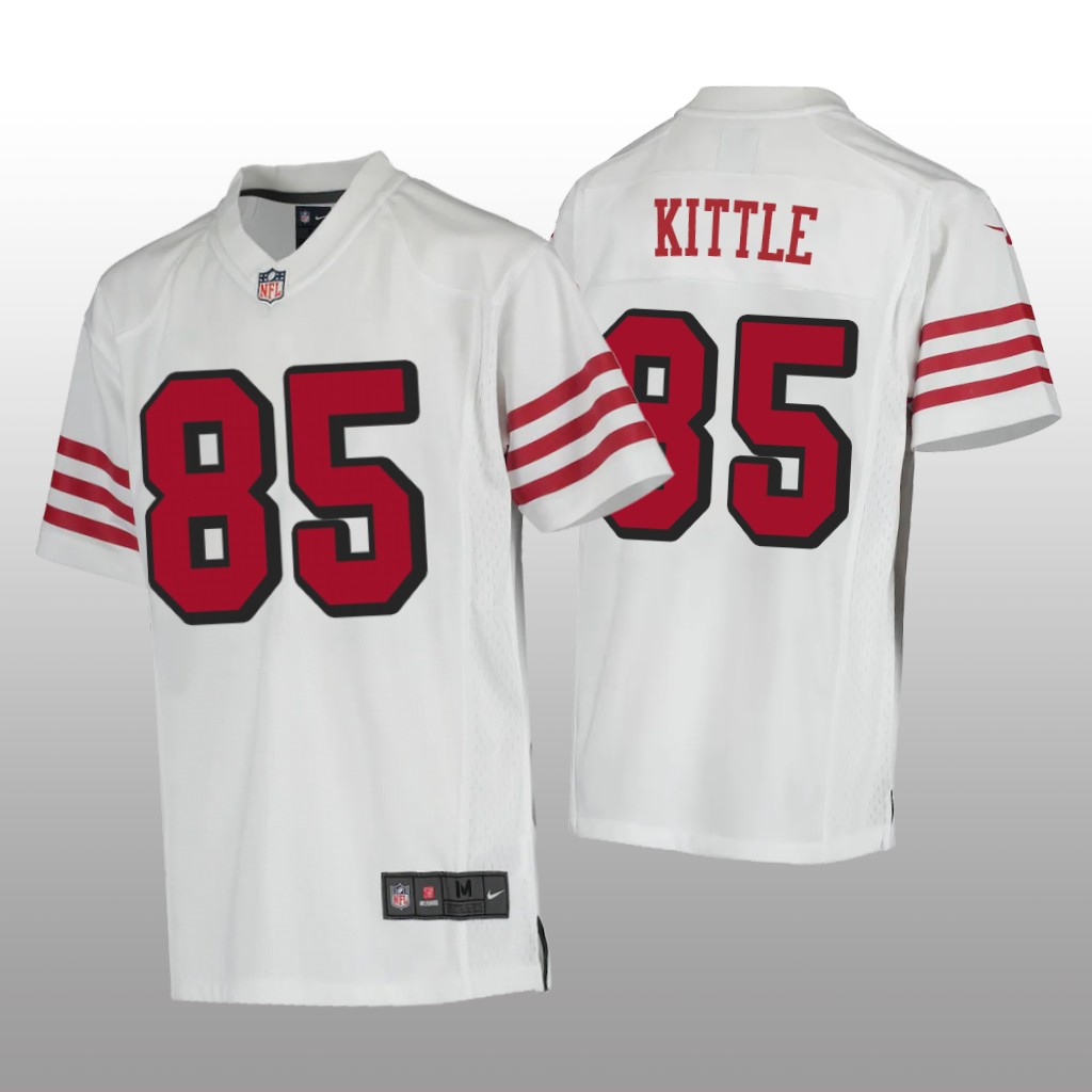 San Francisco 49ers George Kittle White Jersey Color Rush Game - Youth