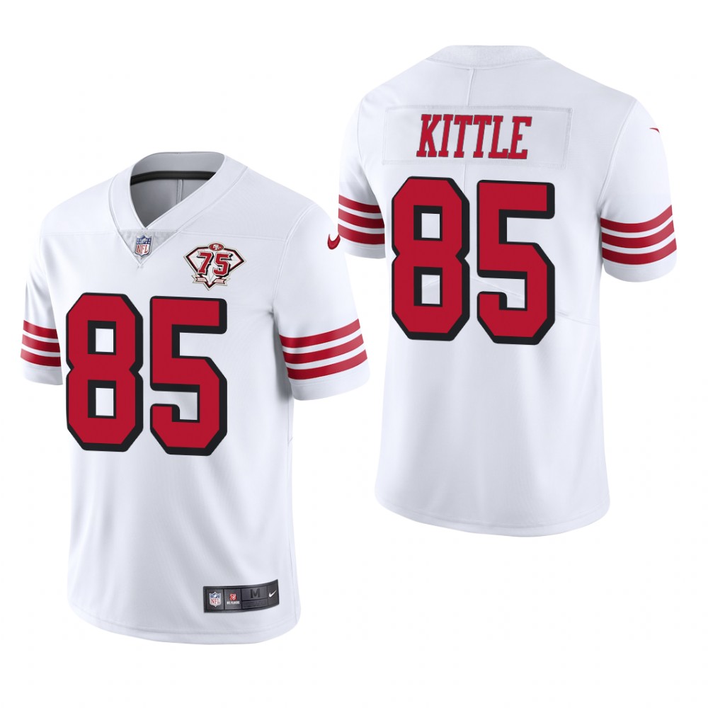 San Francisco 49ers George Kittle White Throwback Limited Jersey 75th Anniversary - Men's