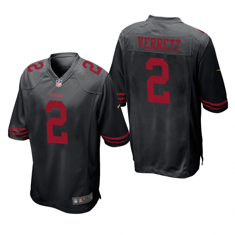 San Francisco 49ers Jason Verrett Black Jersey Game - Men's