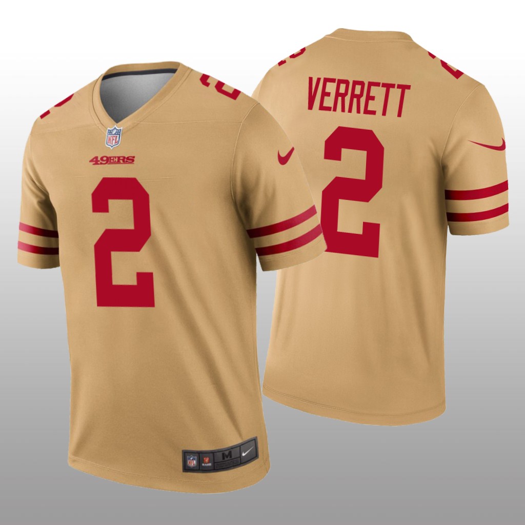 San Francisco 49ers Jason Verrett Gold Jersey Inverted Legend - Men's