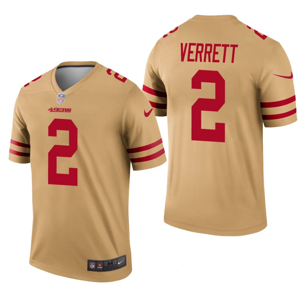 San Francisco 49ers Jason Verrett Gold Jersey Inverted Legend - Men's