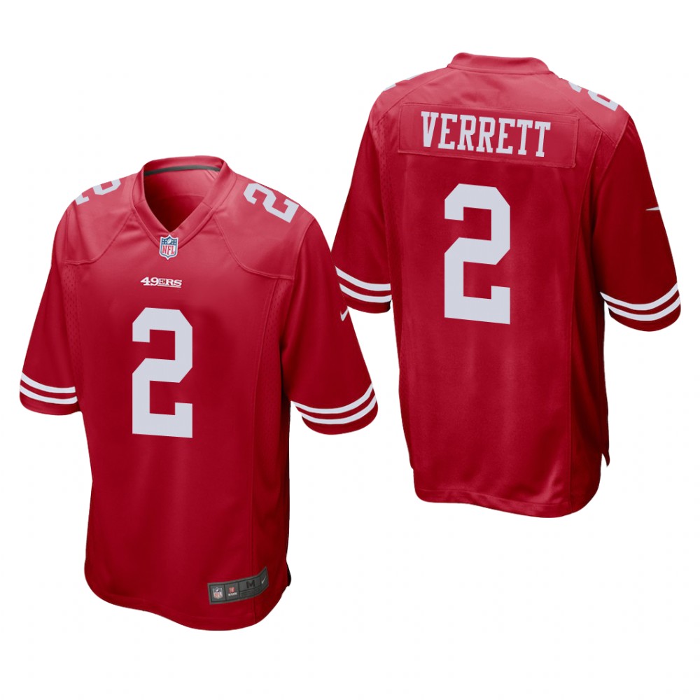 San Francisco 49ers Jason Verrett Scarlet Jersey Game - Men's