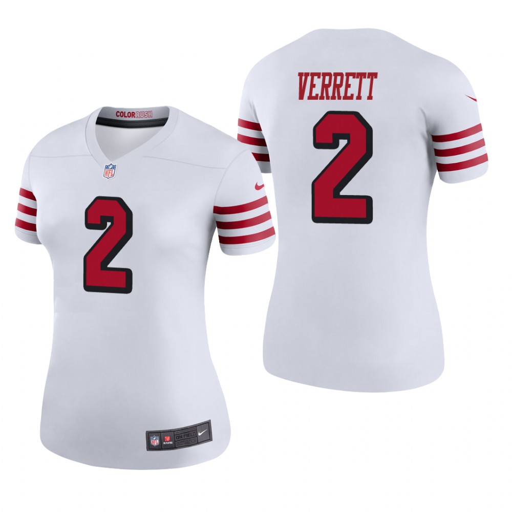 San Francisco 49ers Jason Verrett White Jersey Color Rush Legend - Women's
