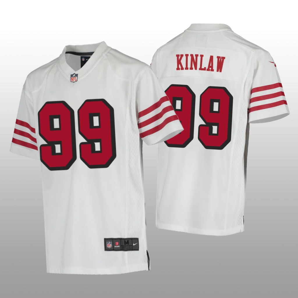 San Francisco 49ers Javon Kinlaw White Jersey Color Rush Game - Youth