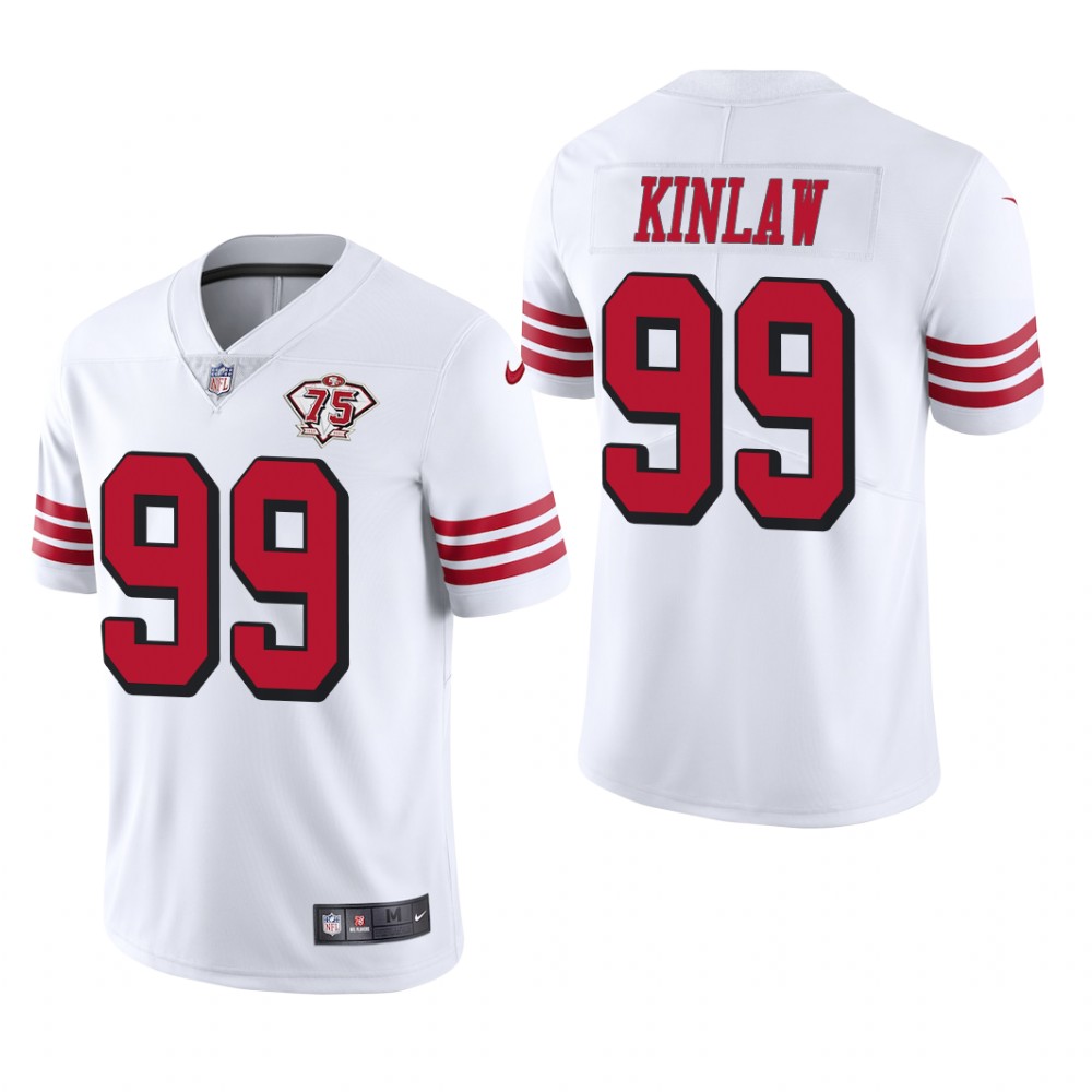San Francisco 49ers Javon Kinlaw White Throwback Limited Jersey 75th Anniversary - Men's