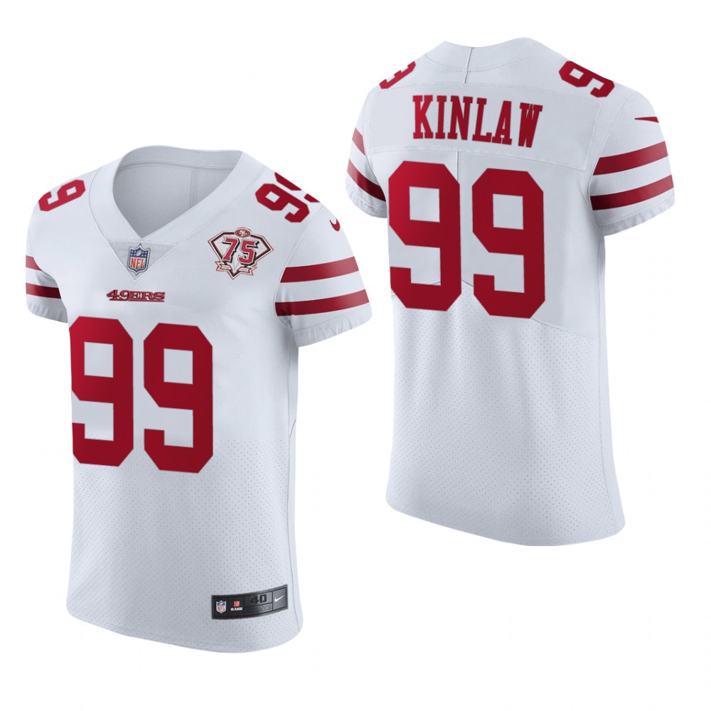 San Francisco 49ers Javon Kinlaw White Vapor Elite Jersey 75th Anniversary - Men's