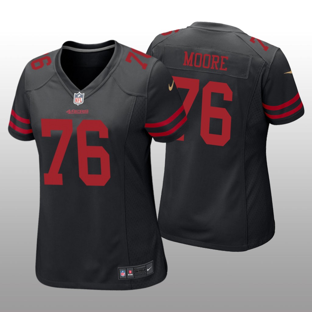 San Francisco 49ers Jaylon Moore Black Jersey Game - Women's