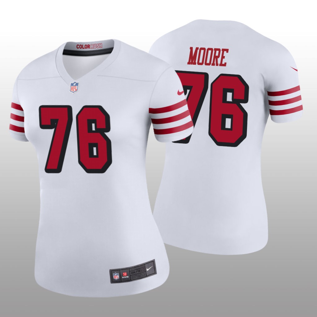 San Francisco 49ers Jaylon Moore White Jersey Color Rush Legend - Women's