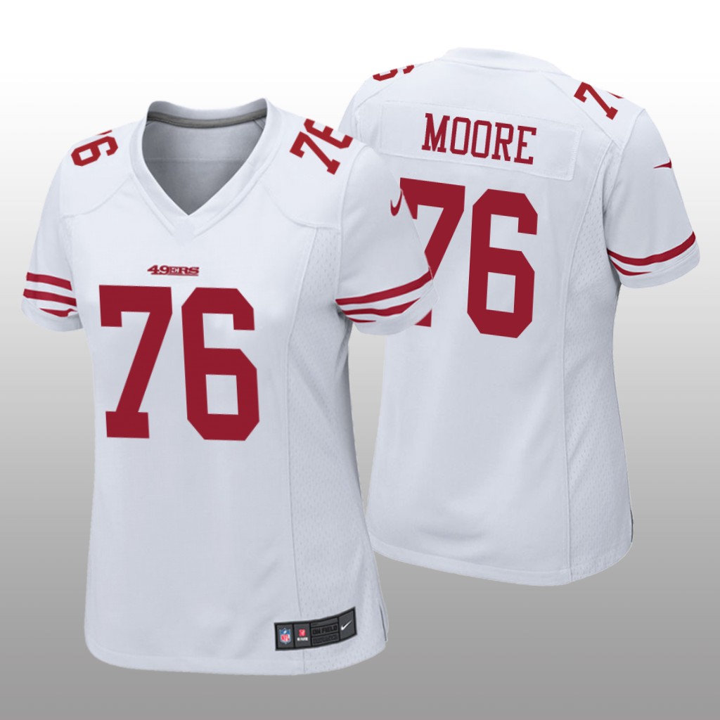 San Francisco 49ers Jaylon Moore White Jersey Game - Women's