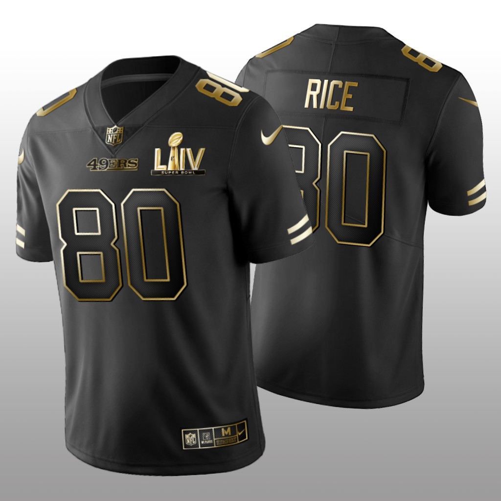 San Francisco 49ers Jerry Rice Black Golden Edition Jersey Super Bowl LIV - Men's