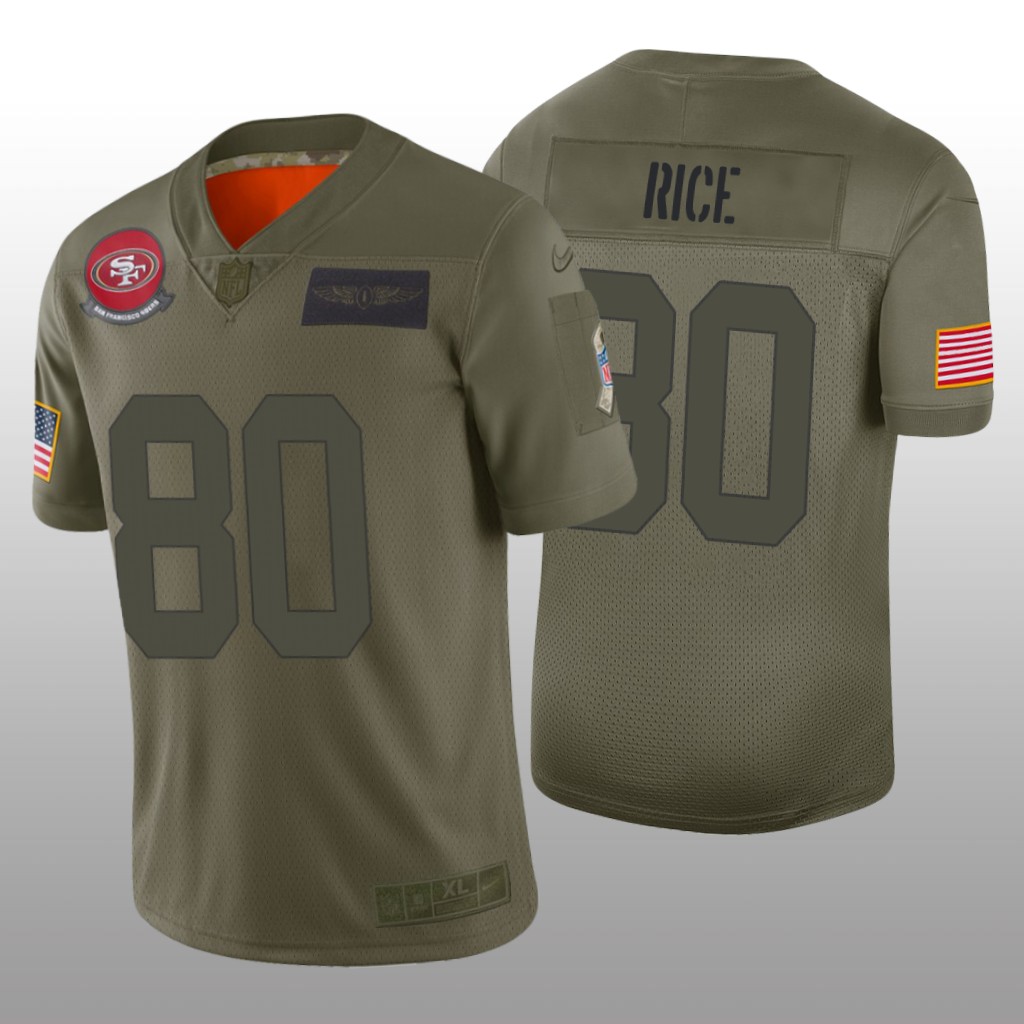 San Francisco 49ers Jerry Rice Camo Limited Jersey 2019 Salute to Service - Men's