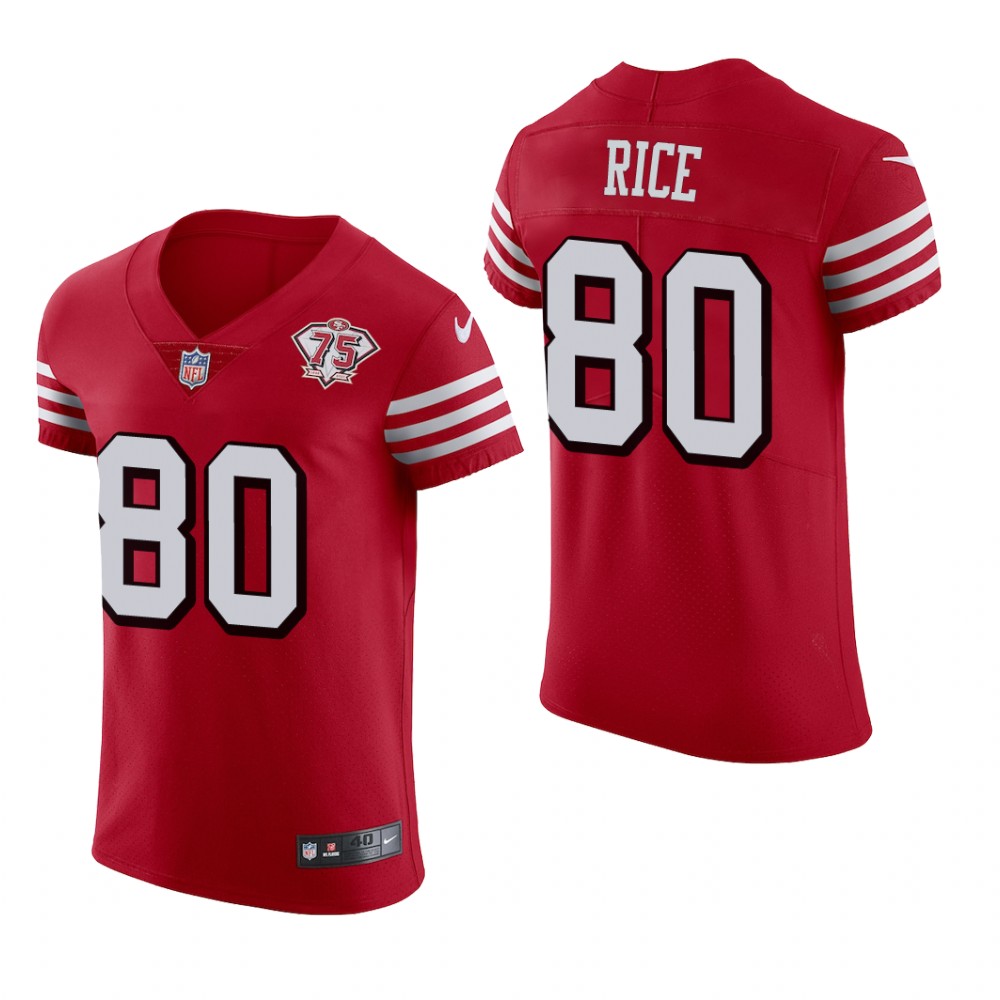 San Francisco 49ers Jerry Rice Scarlet Jersey 75th Anniversary Men's