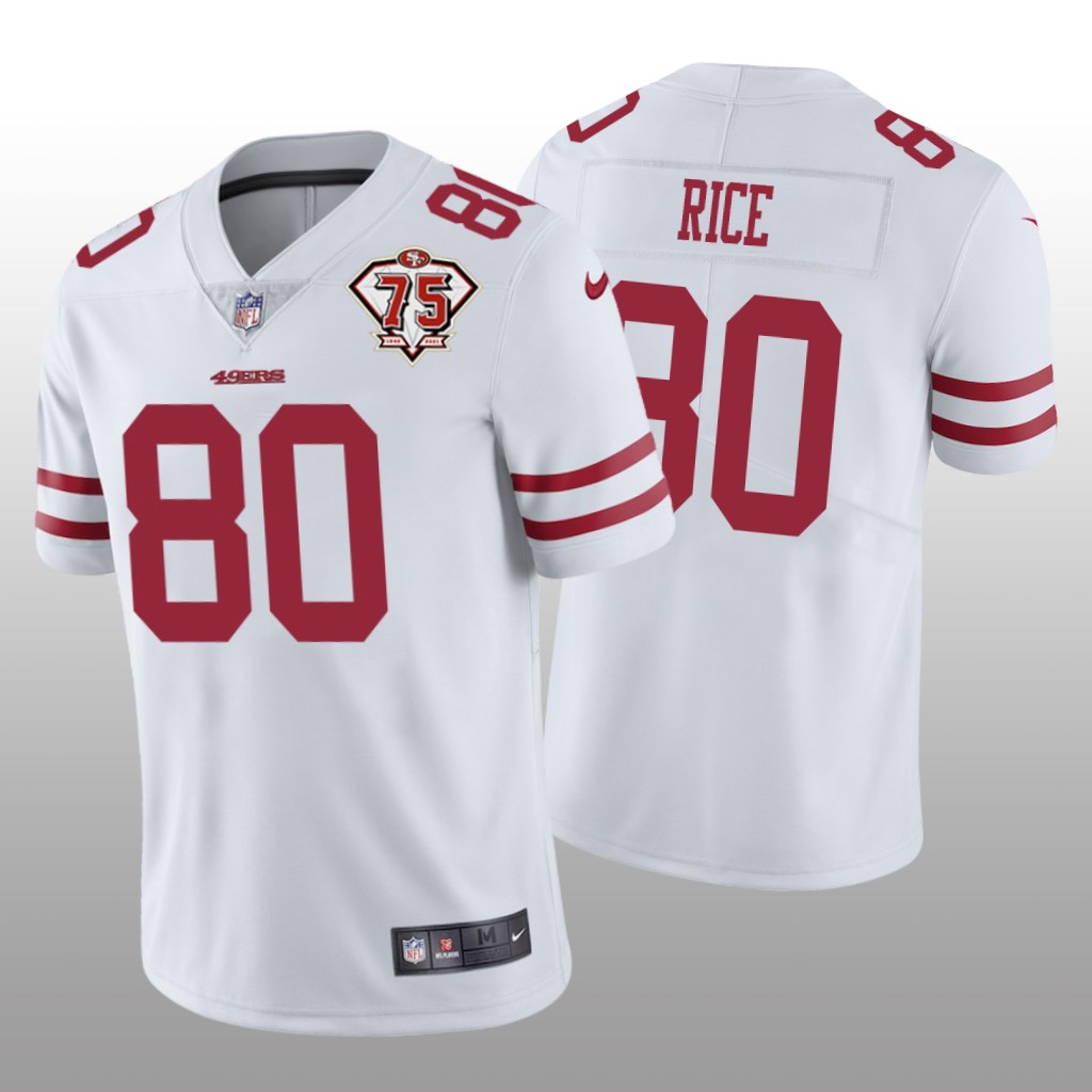San Francisco 49ers Jerry Rice White Limited 75th Anniversary Patch - Men's