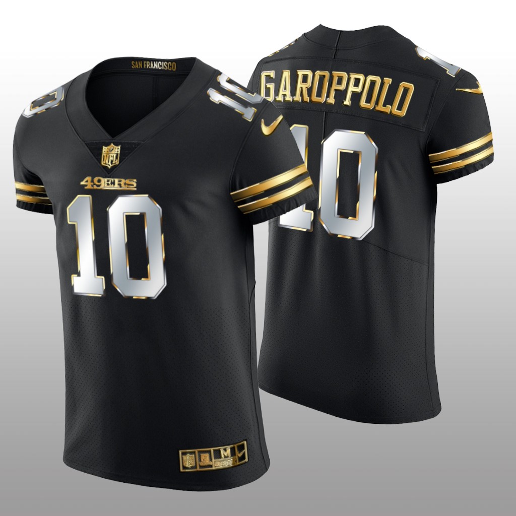 San Francisco 49ers Jimmy Garoppolo Black Elite Jersey Golden Edition Men's