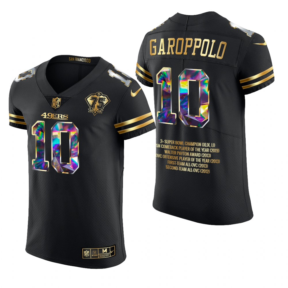 San Francisco 49ers Jimmy Garoppolo Black Jersey 2021 Career Highlights Men's