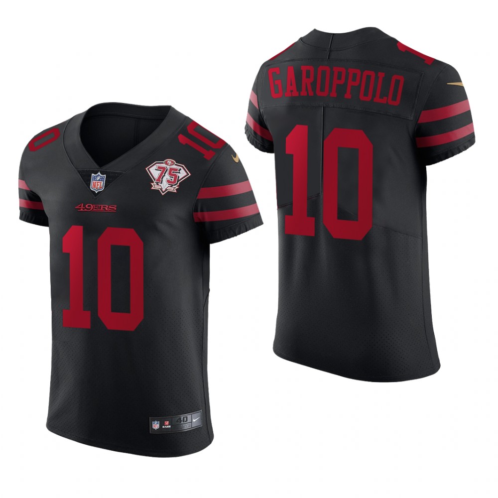 San Francisco 49ers Jimmy Garoppolo Black Vapor Elite Jersey 75th Anniversary - Men's