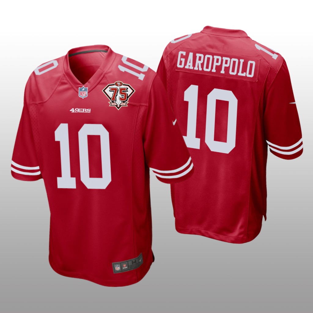 San Francisco 49ers Jimmy Garoppolo Scarlet Game 75th Anniversary Patch - Men's