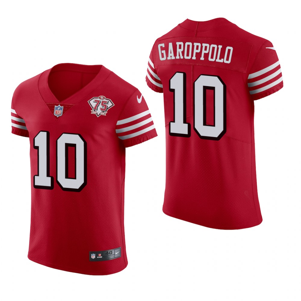 San Francisco 49ers Jimmy Garoppolo Scarlet Vapor Elite Jersey 75th Anniversary - Men's