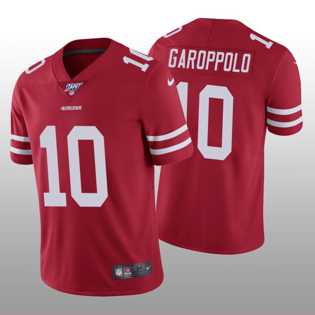 San Francisco 49ers Jimmy Garoppolo Scarlet Vapor Limited Jersey 100th Season - Men's