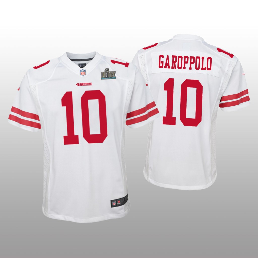 San Francisco 49ers Jimmy Garoppolo White Game Jersey Super Bowl LIV - Youth