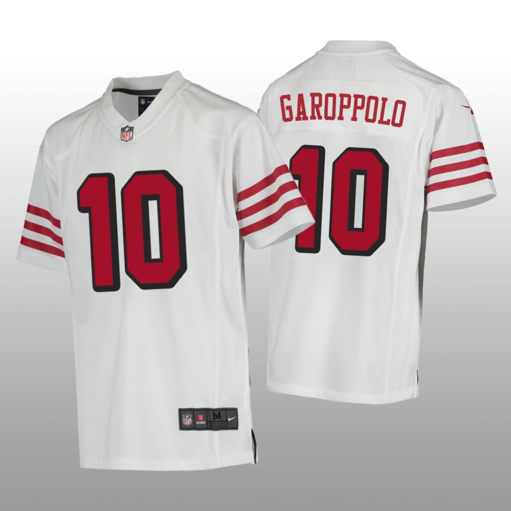San Francisco 49ers Jimmy Garoppolo White Jersey Color Rush Game - Youth