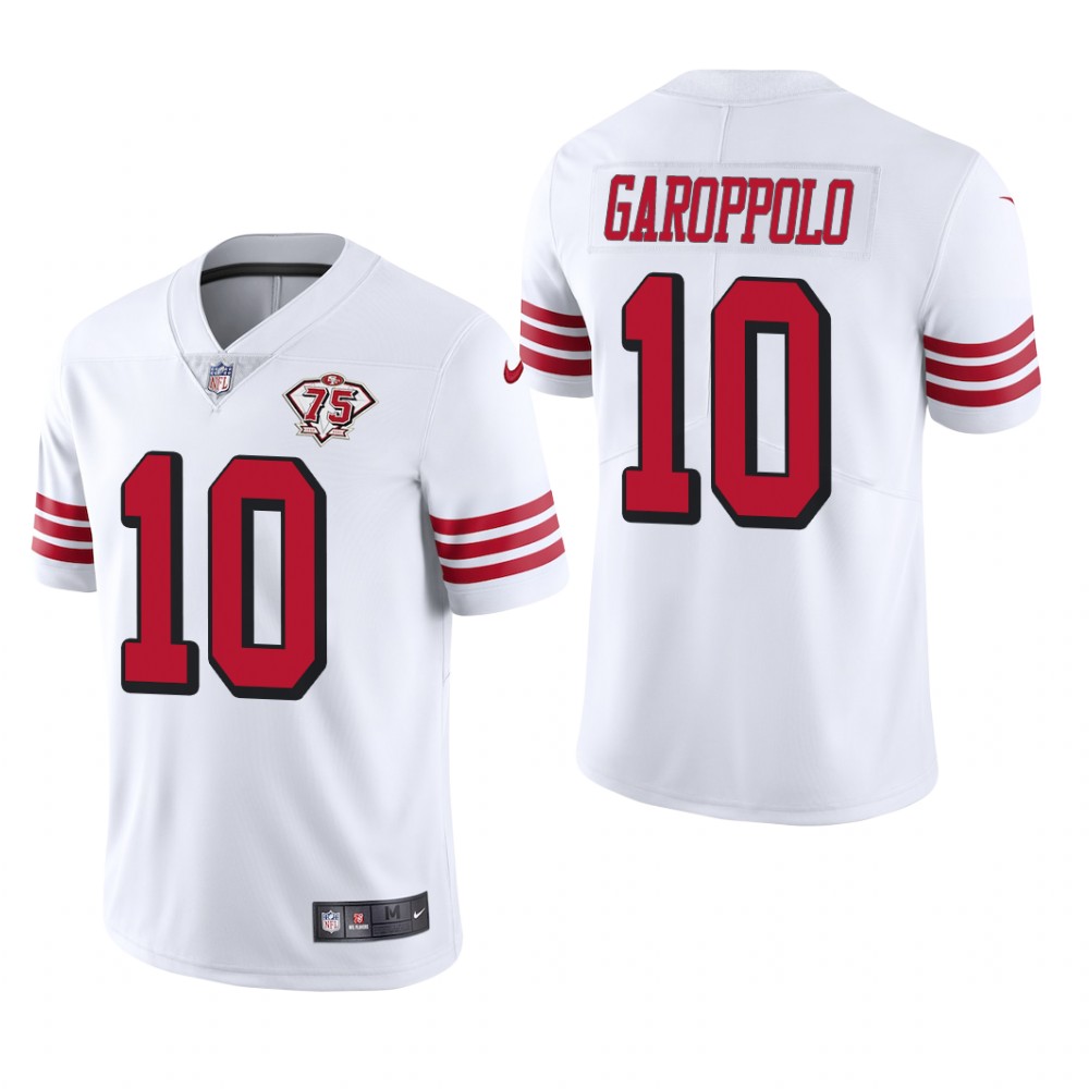 San Francisco 49ers Jimmy Garoppolo White Throwback Limited Jersey 75th Anniversary - Men's