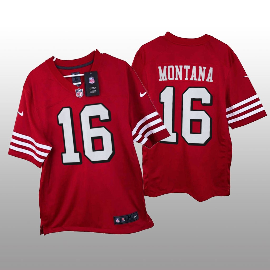 San Francisco 49ers Joe Montana Scarlet Jersey Game - Men's