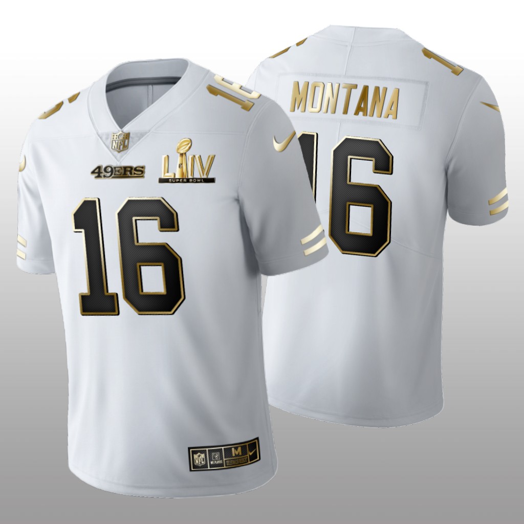 San Francisco 49ers Joe Montana White Golden Edition Jersey Super Bowl LIV - Men's
