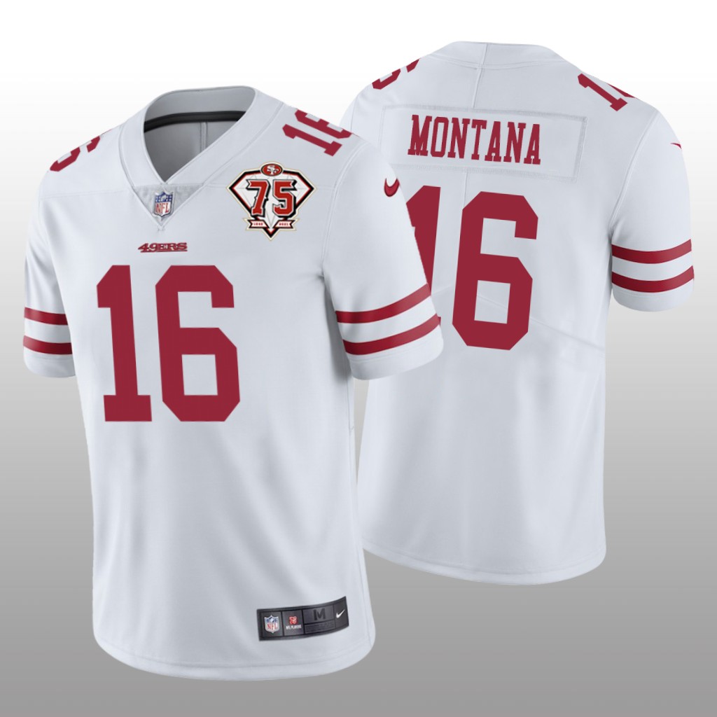 San Francisco 49ers Joe Montana White Limited 75th Anniversary Patch - Men's
