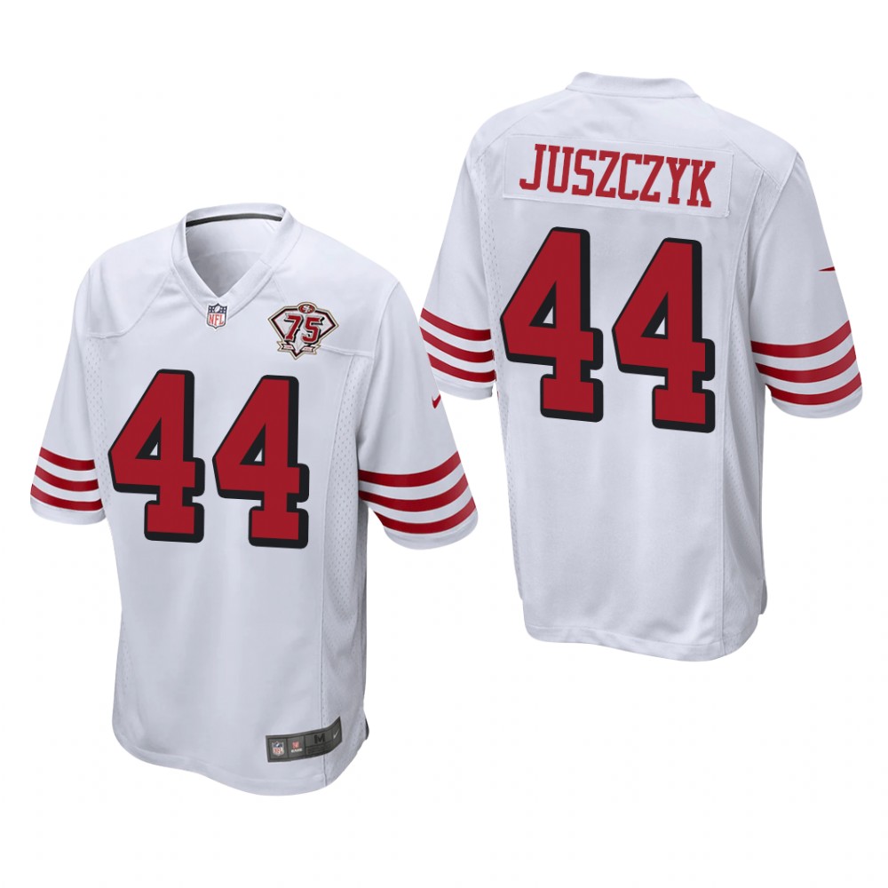 San Francisco 49ers Kyle Juszczyk White Throwback Game Jersey 75th Anniversary - Men's