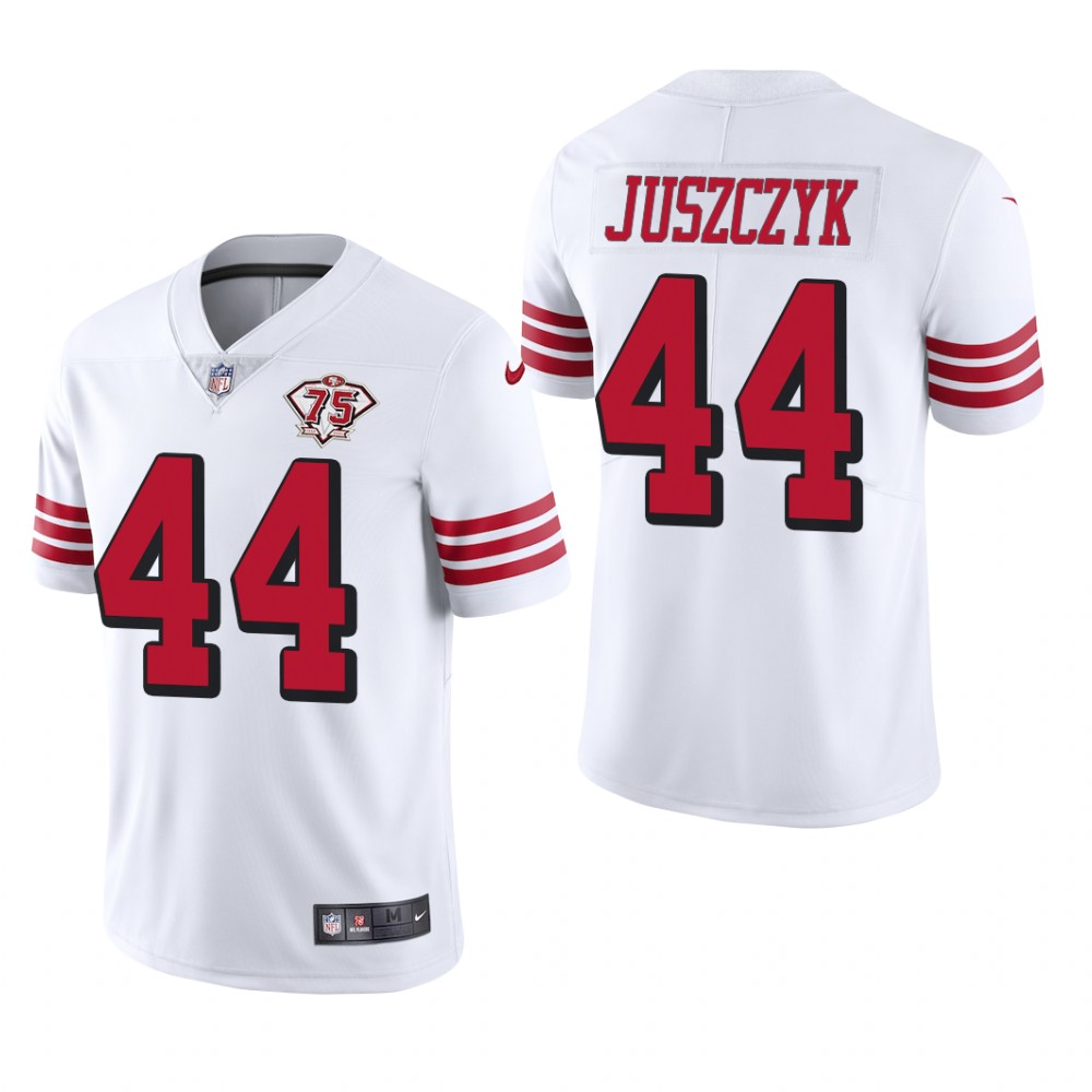 San Francisco 49ers Kyle Juszczyk White Throwback Limited Jersey 75th Anniversary - Men's