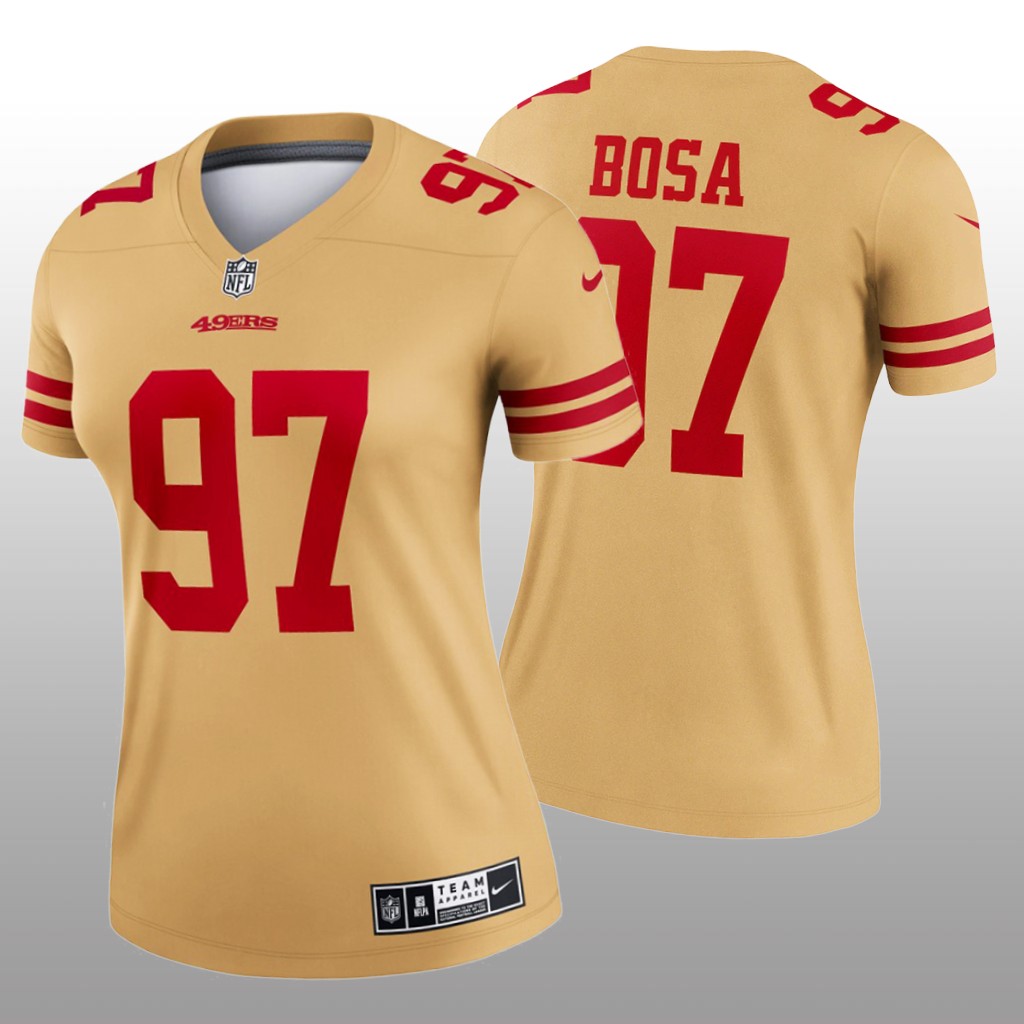 San Francisco 49ers Nick Bosa Gold Jersey Inverted Legend - Women's