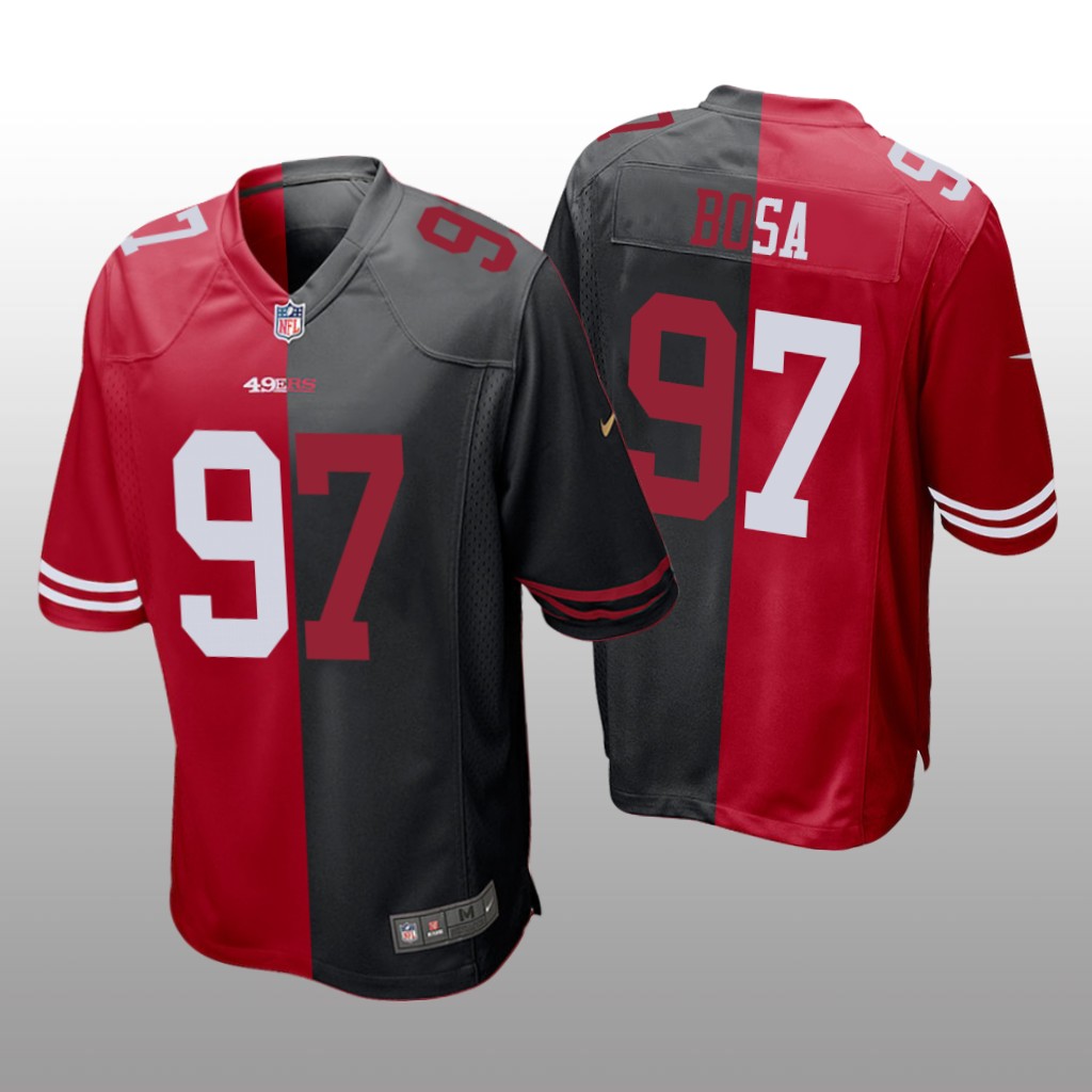 San Francisco 49ers Nick Bosa Red Black Two Tone Jersey Split - Men's