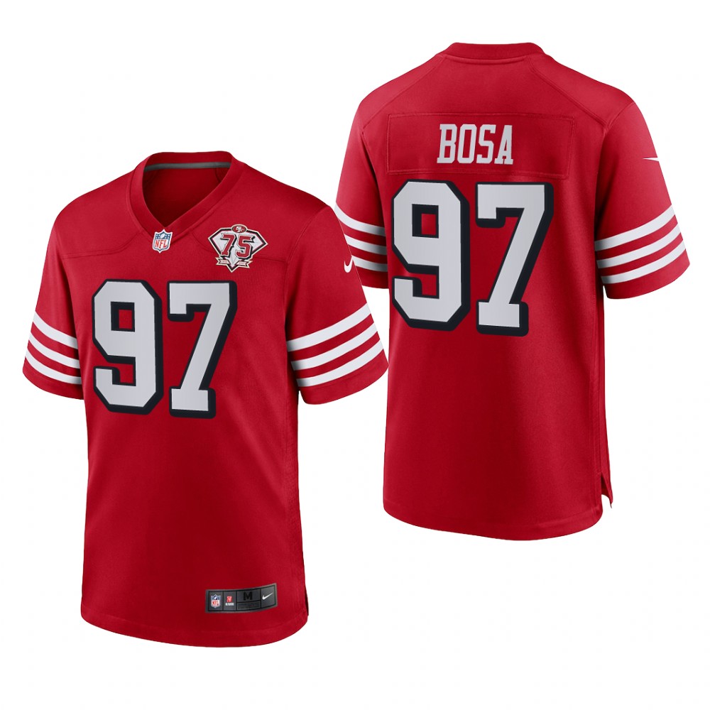San Francisco 49ers Nick Bosa Scarlet Alternate Game Jersey 75th Anniversary - Men's