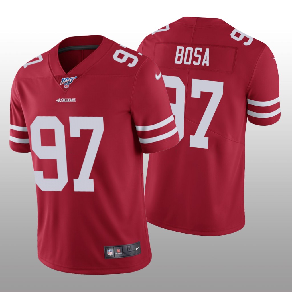 San Francisco 49ers Nick Bosa Scarlet Vapor Limited Jersey 100th Season - Men's