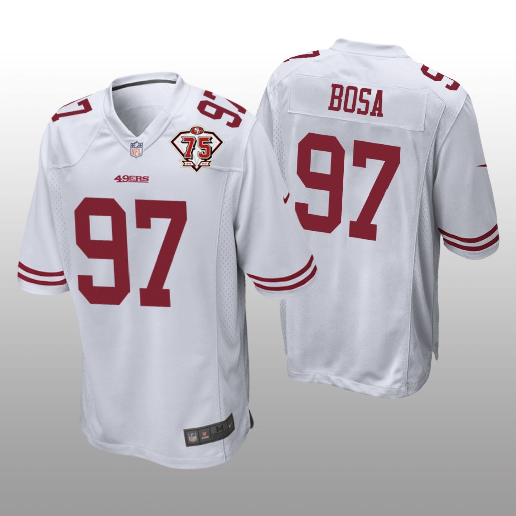 San Francisco 49ers Nick Bosa White Game 75th Anniversary Patch - Men's