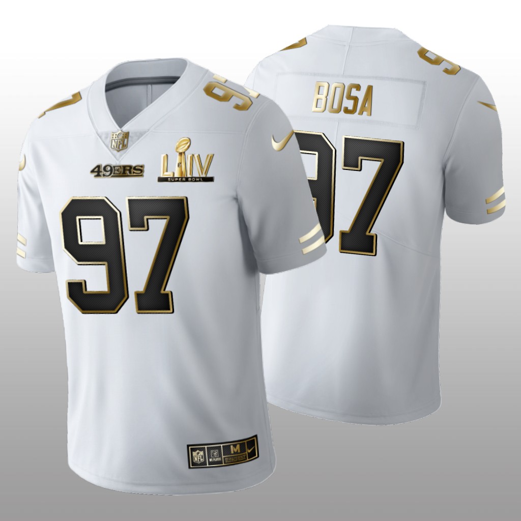 San Francisco 49ers Nick Bosa White Golden Edition Jersey Super Bowl LIV - Men's