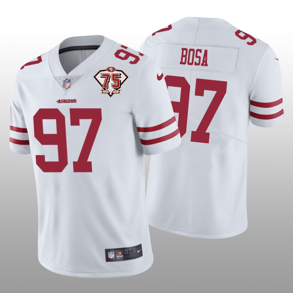 San Francisco 49ers Nick Bosa White Limited 75th Anniversary Patch - Men's
