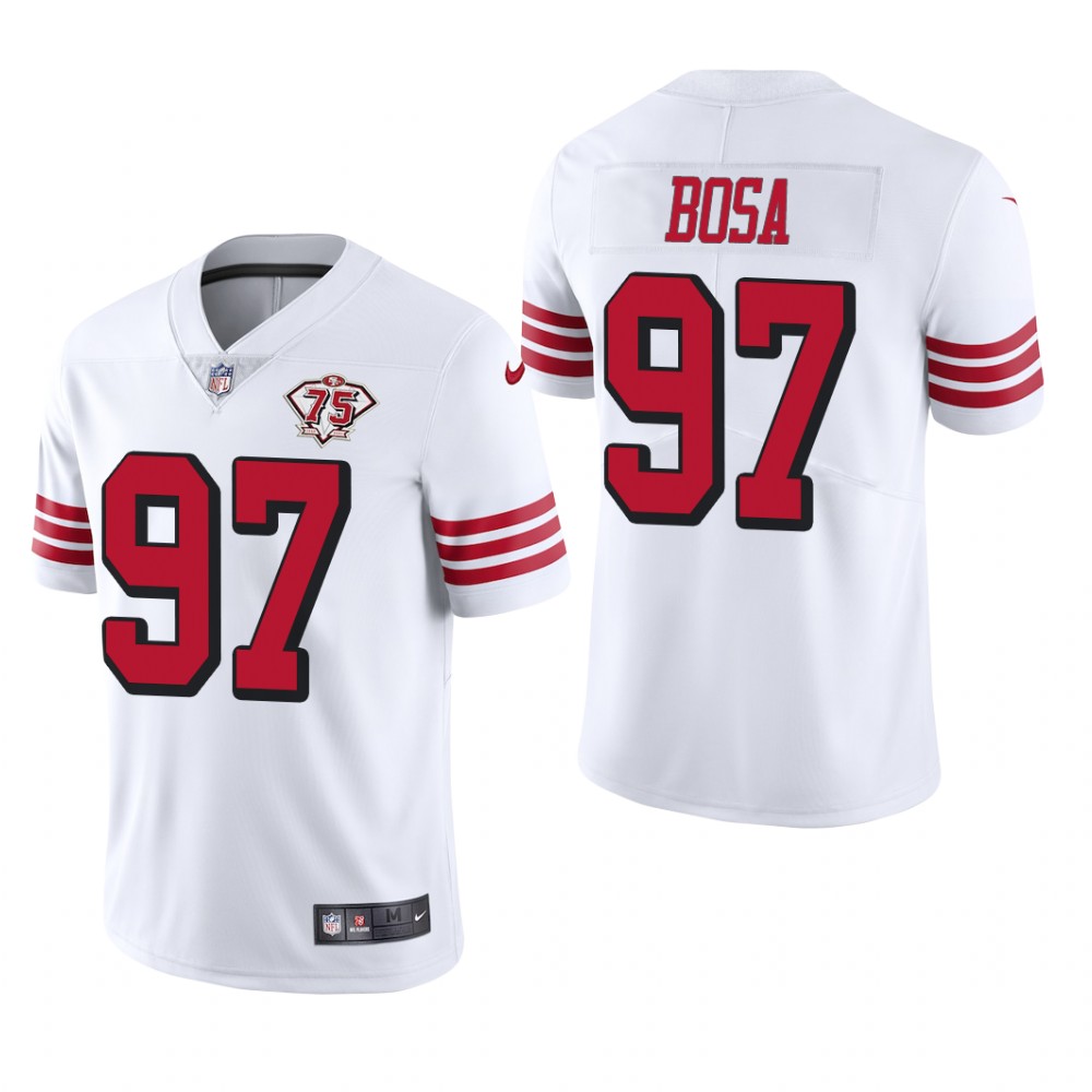San Francisco 49ers Nick Bosa White Throwback Limited Jersey 75th Anniversary - Men's