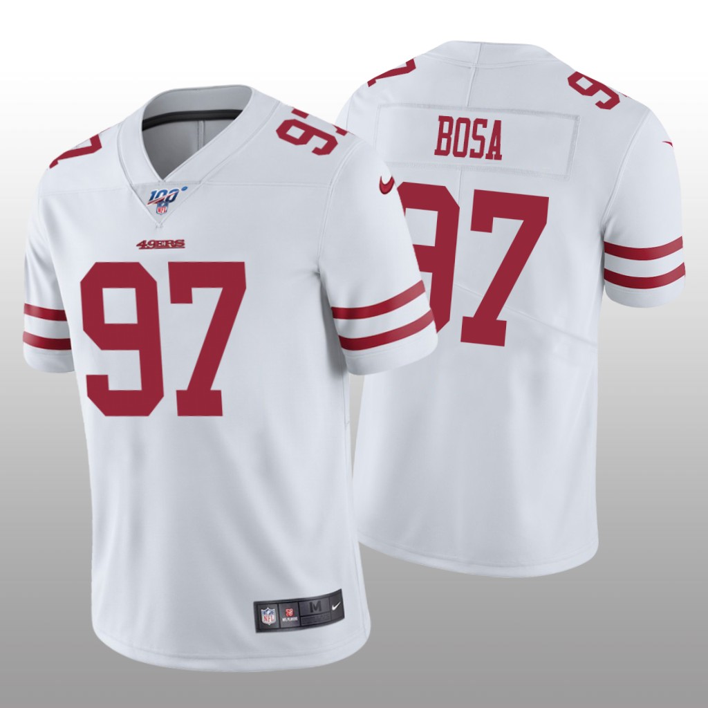 San Francisco 49ers Nick Bosa White Vapor Limited Jersey 100th Season - Men's