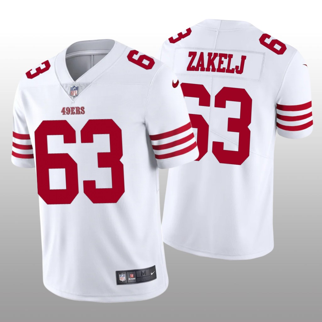 San Francisco 49ers Nick Zakelj White Jersey Vapor Limited - Men's