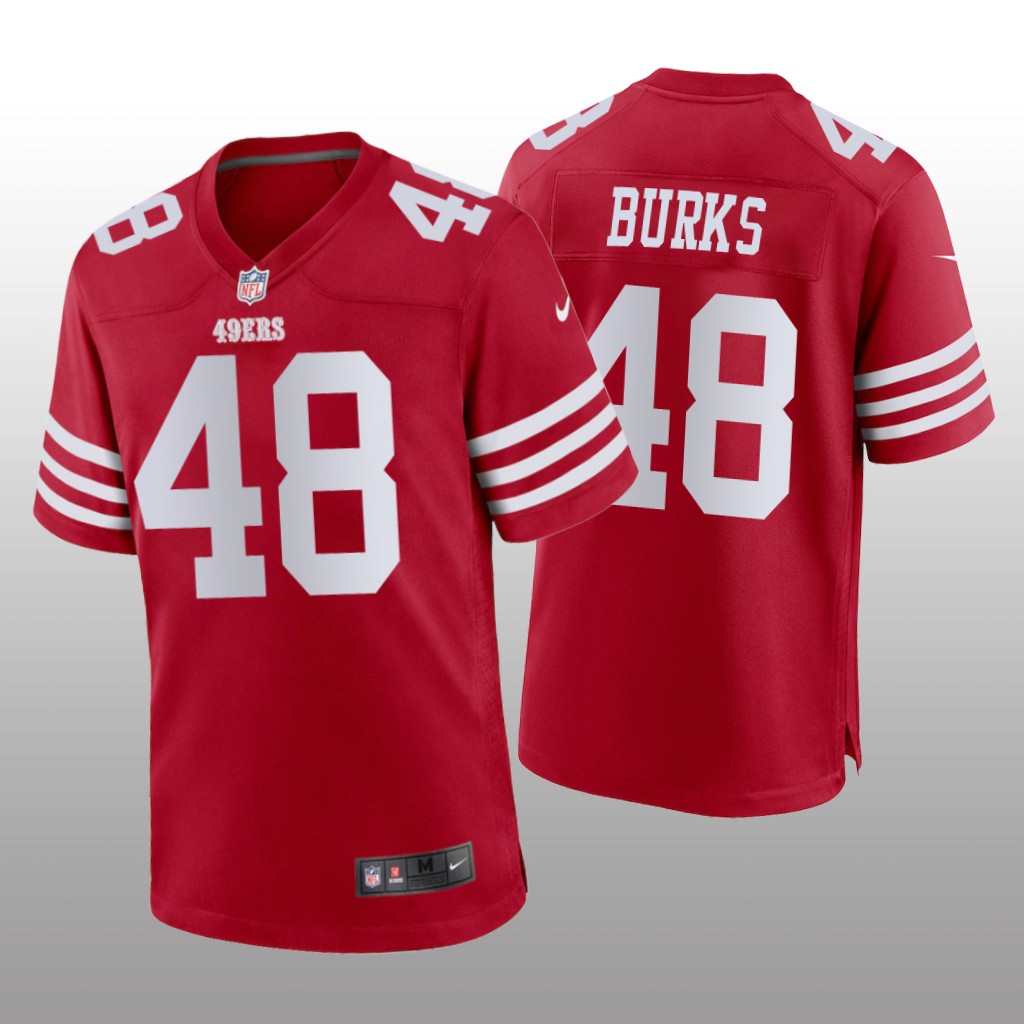 San Francisco 49ers Oren Burks Scarlet Jersey Game - Men's
